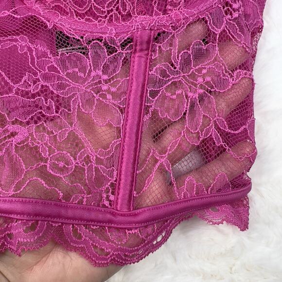 Victoria’s Secret Very Sexy Shine Strap Push-Up Lace Corset Bra Top Pink 34C NWT - Picture 6 of 6